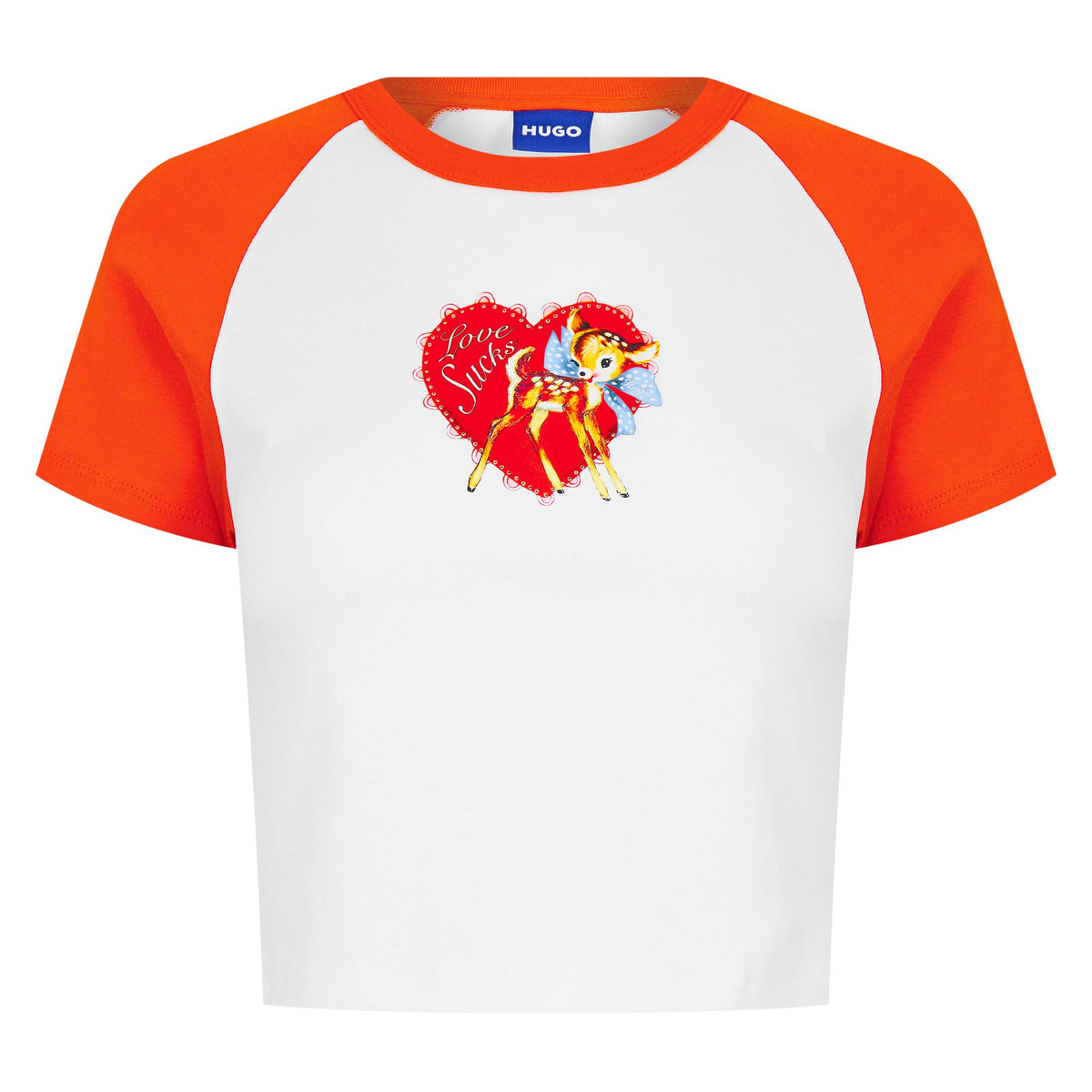 Deer Print Baby Tee Womens