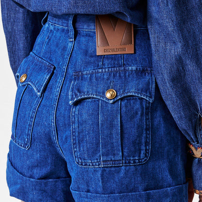 Logo Tailored Denim Shorts