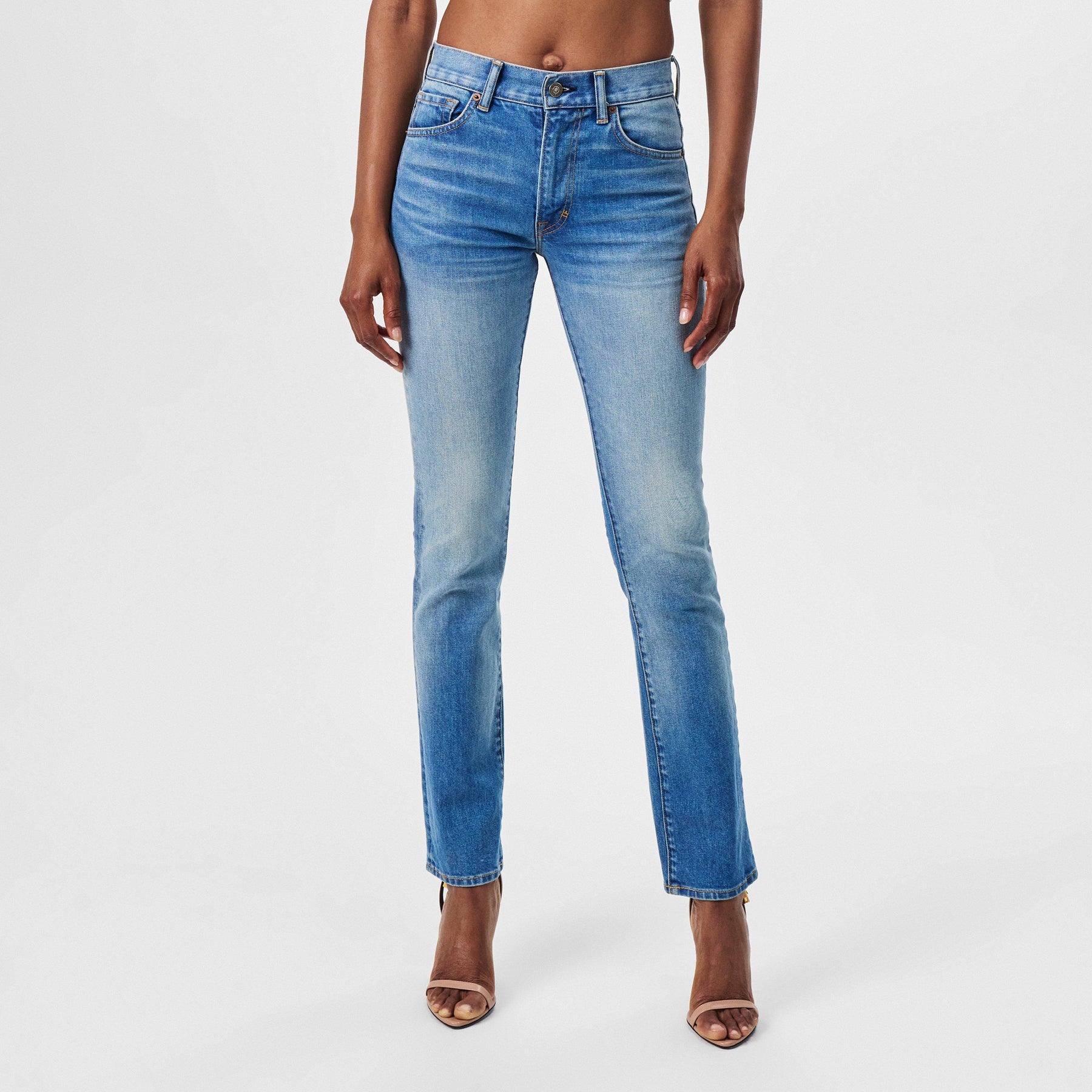 Summer Stone Washed Denim Straight Pants