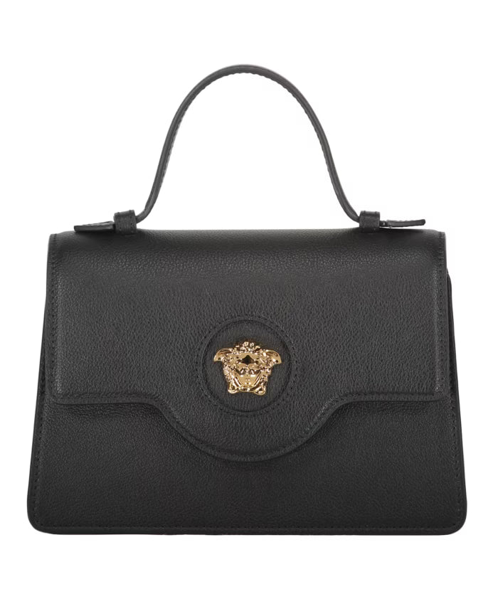 Mini Leather Bag with Push-Lock Closure