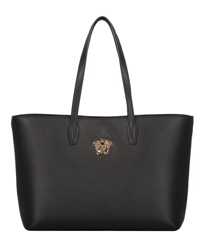 Leather Tote Bag with Snap Closure
