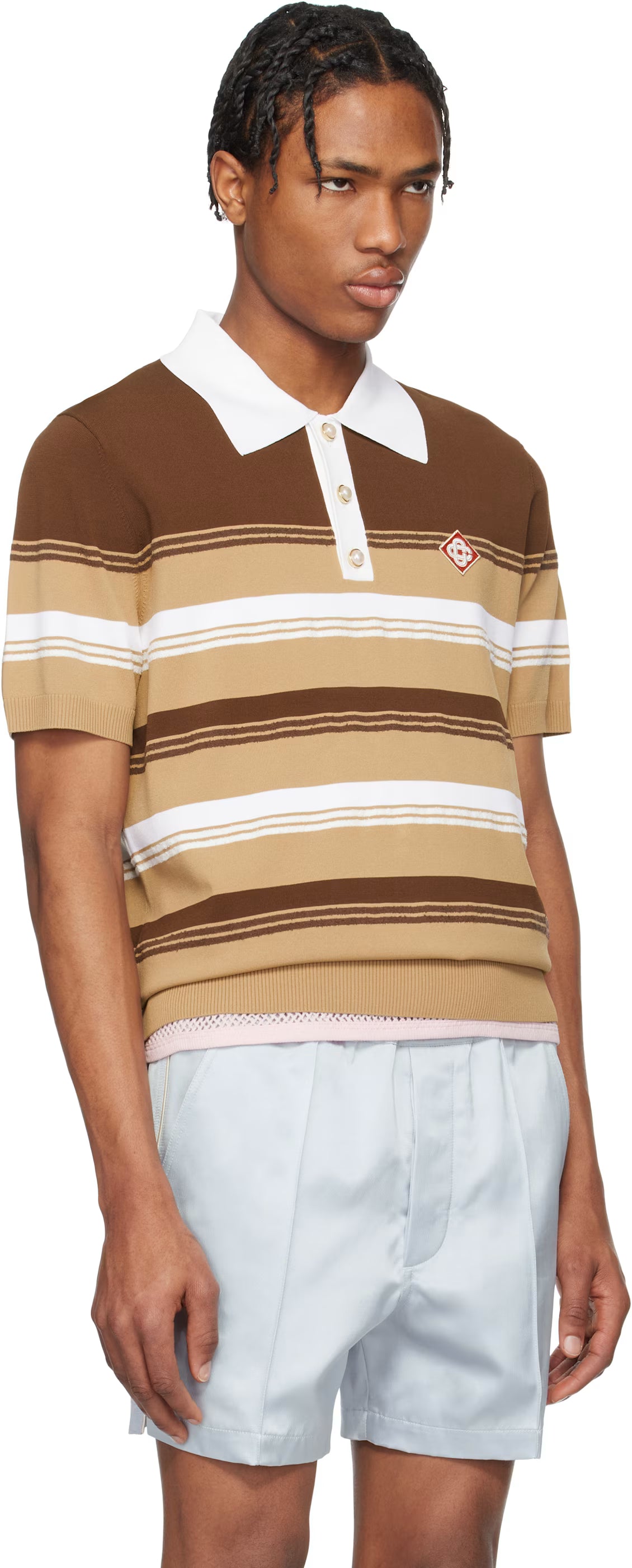 Brown Stripe Polo
