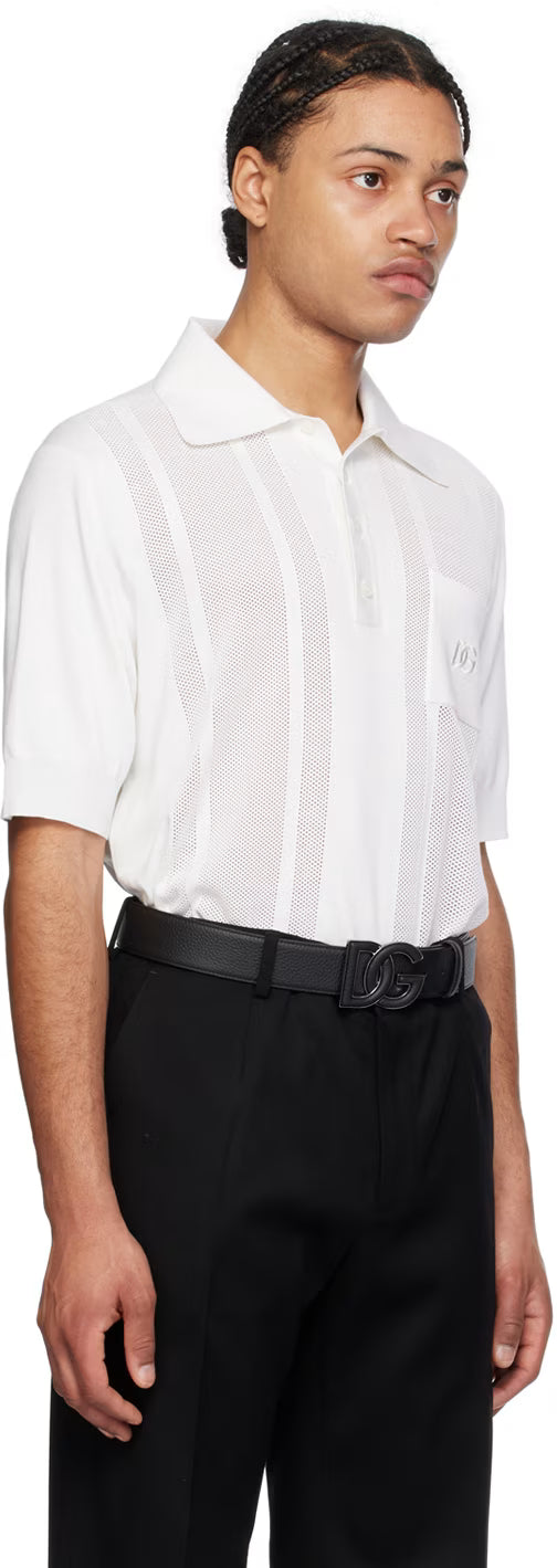 Dolce&Gabbana White Embroidered Polo