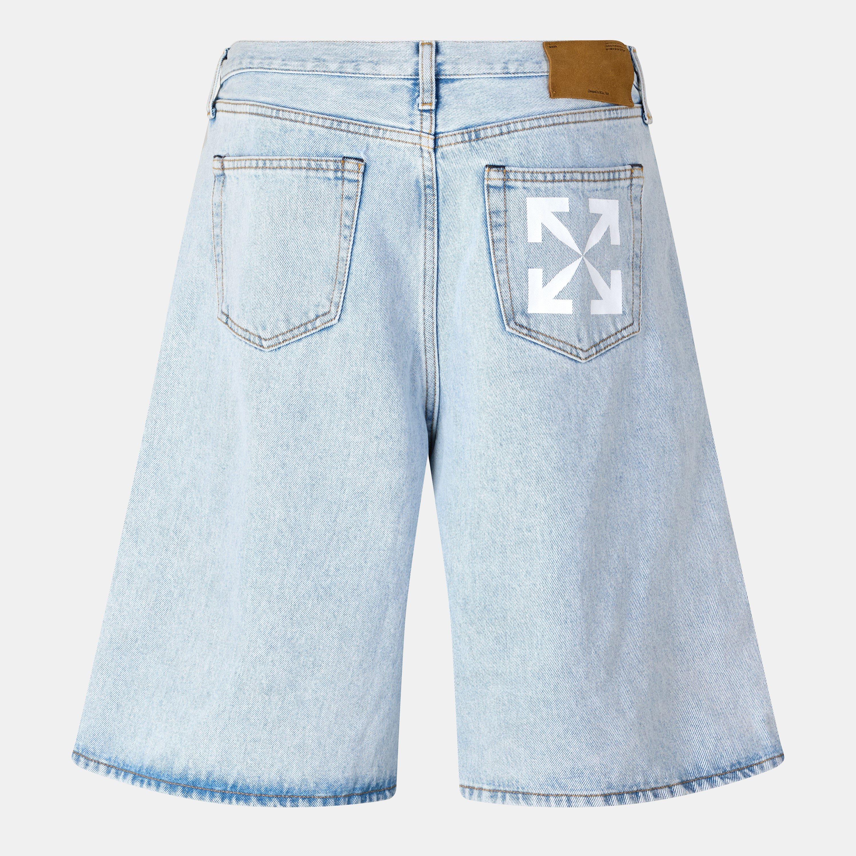 Skate Arrow Logo Cotton Denim Shorts