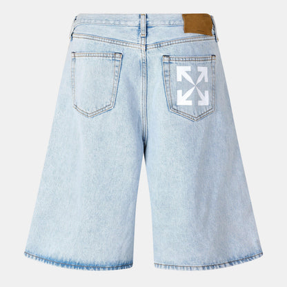 Skate Arrow Logo Cotton Denim Shorts
