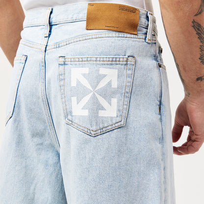 Skate Arrow Logo Cotton Denim Shorts