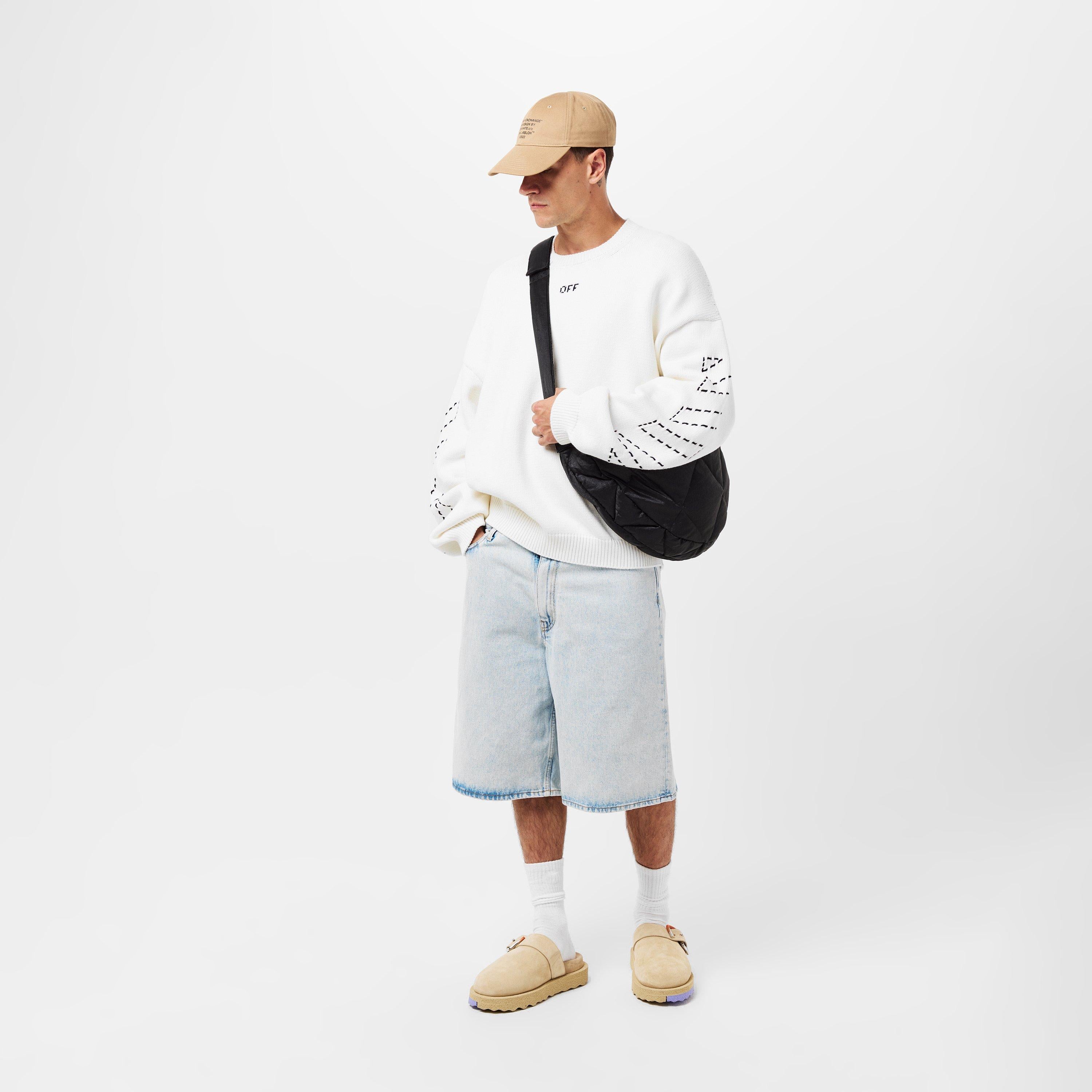 Skate Arrow Logo Cotton Denim Shorts