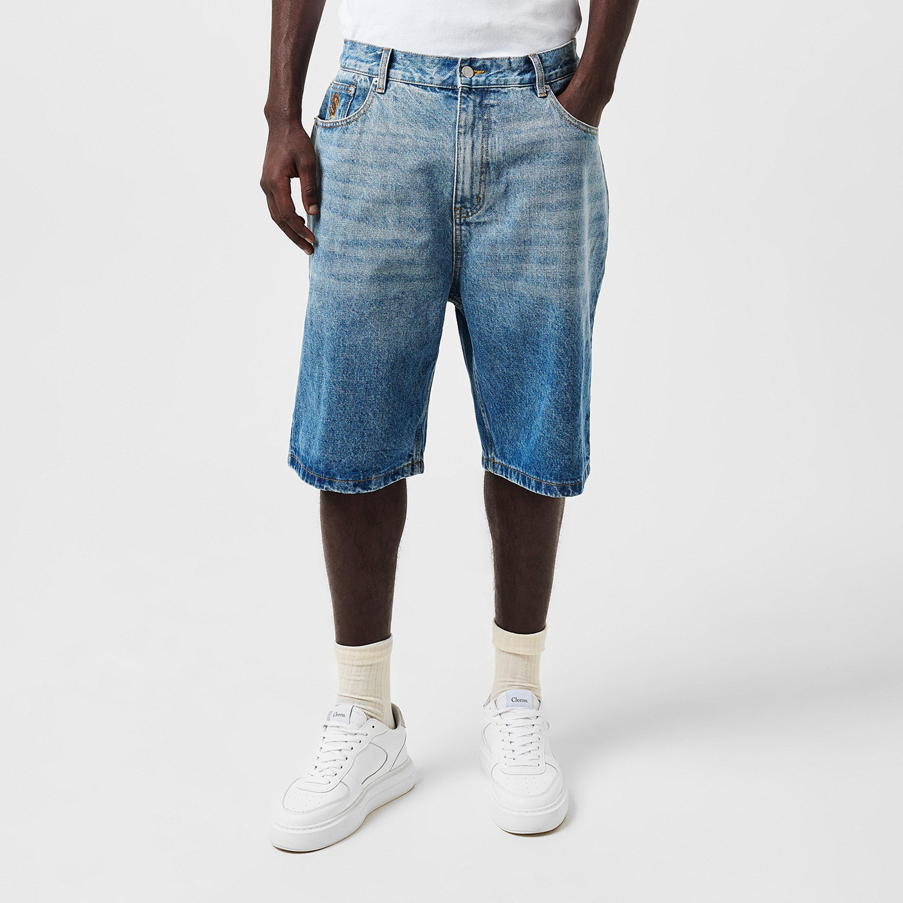 Knee Length Astro Denim Shorts