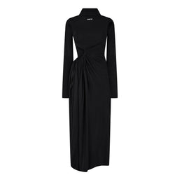 Stamp Ruched Layered Maxi Dress