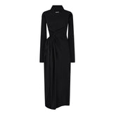 Stamp Ruched Layered Maxi Dress