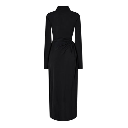 Stamp Ruched Layered Maxi Dress