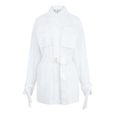 Poplin Short Sleeve  Cargo Shirt Dress