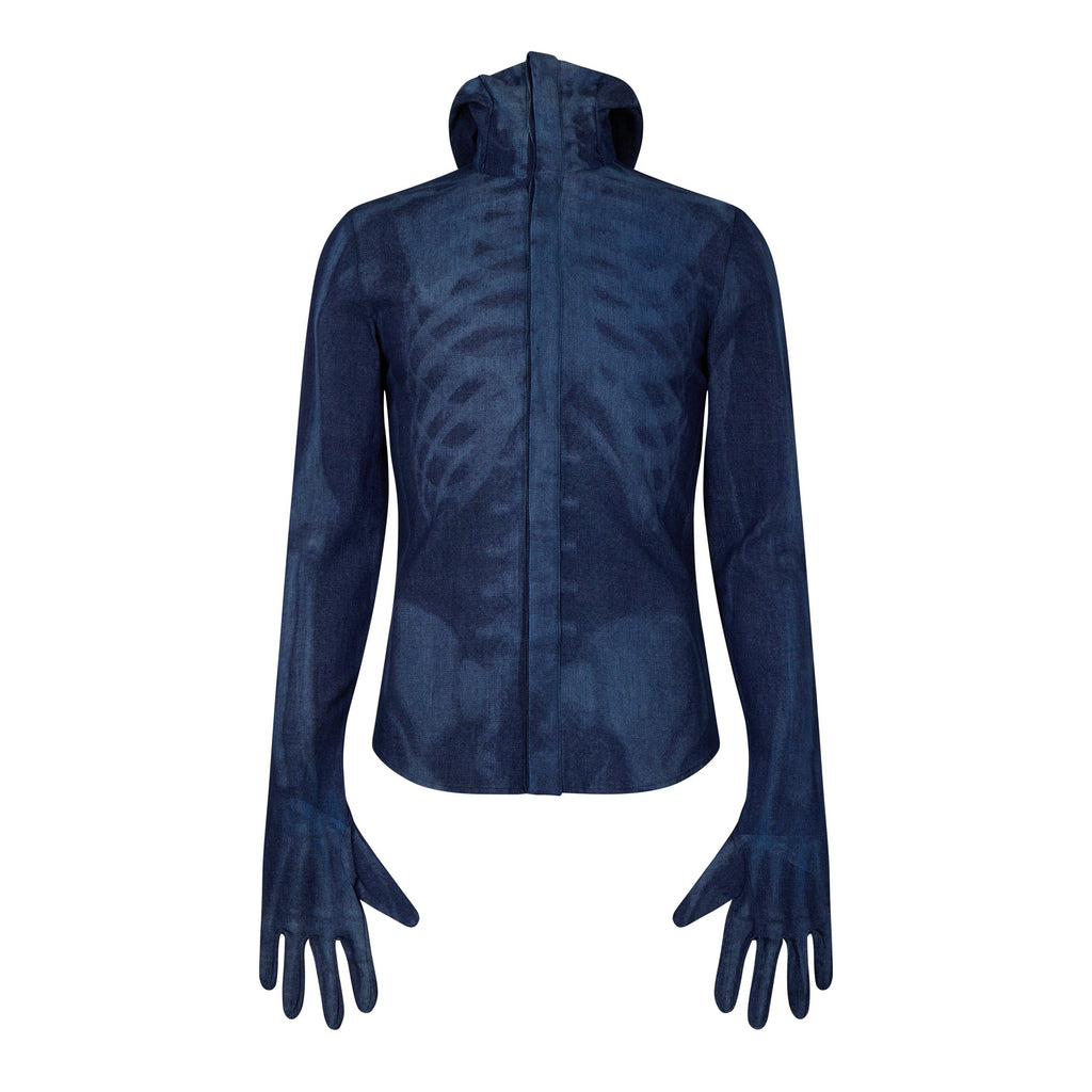 Body Scan 2-Skin Denim Hoodie