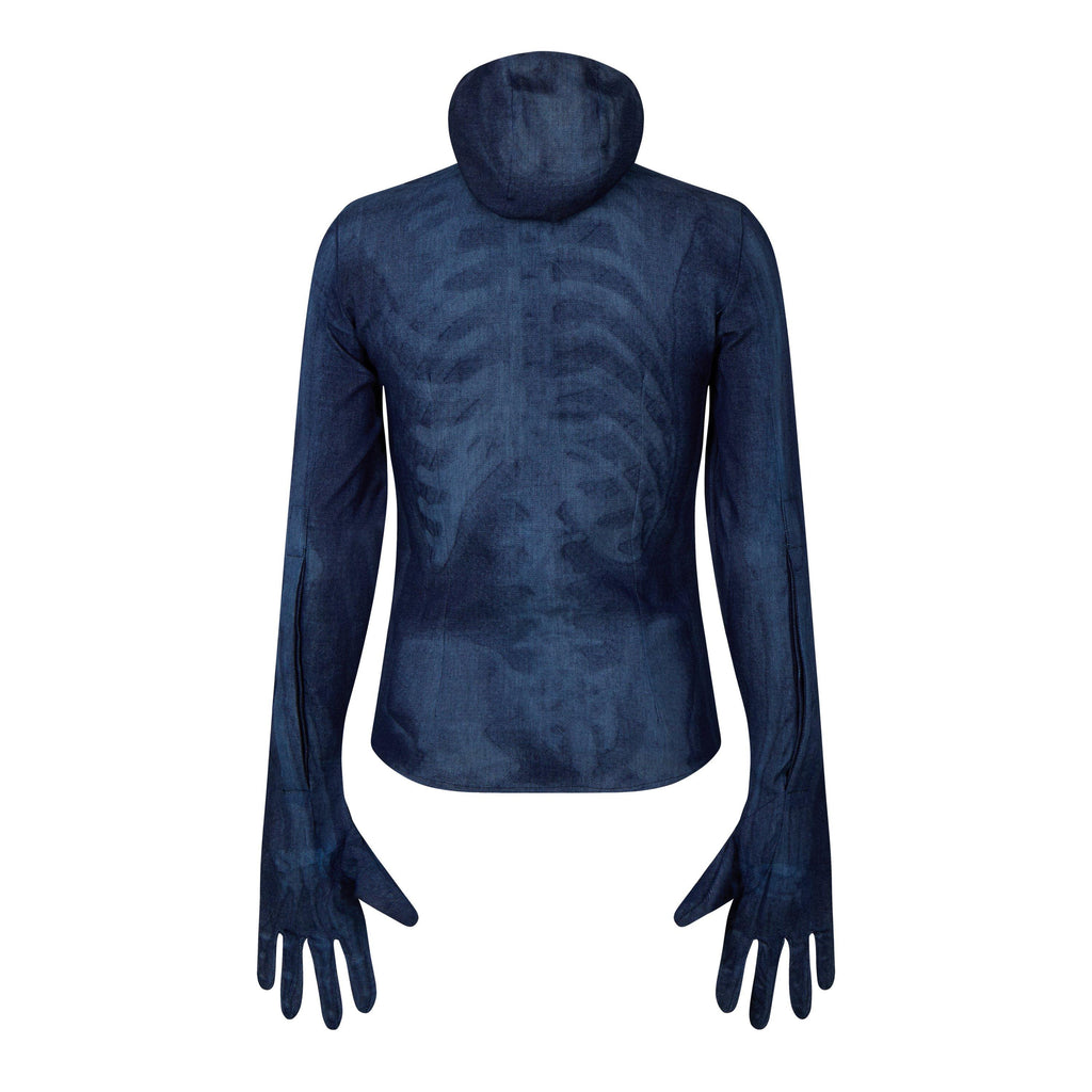 Body Scan 2-Skin Denim Hoodie