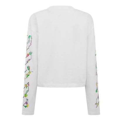 Flower Hi Neck Long Sleeve T-Shirt