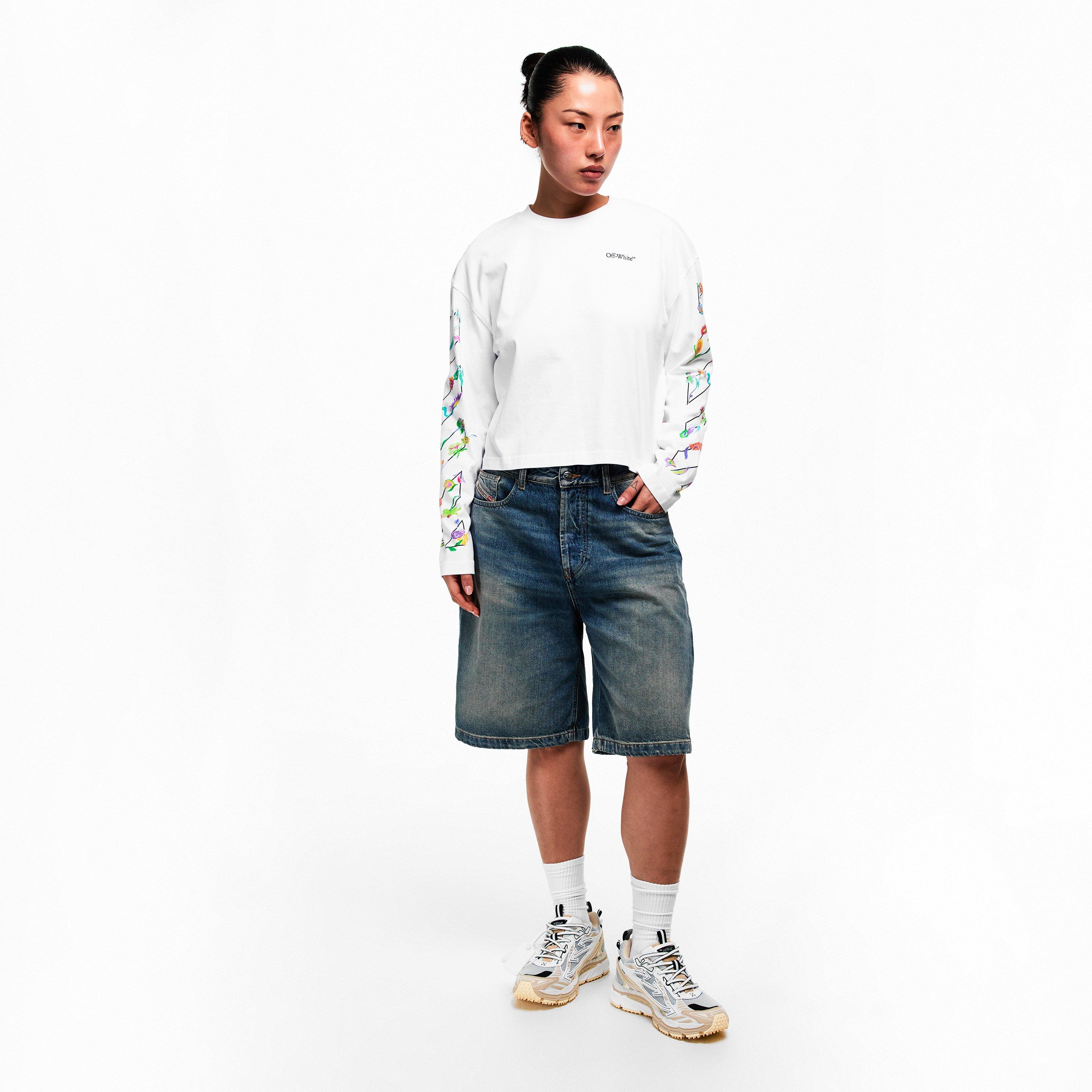 Flower Hi Neck Long Sleeve T-Shirt