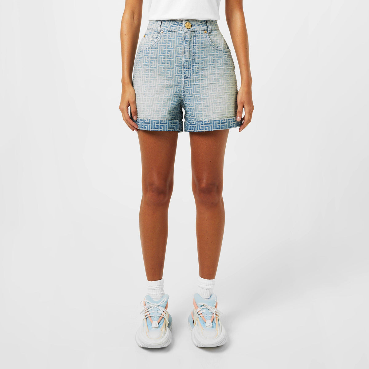 Monogram Denim Shorts