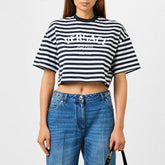 Nautical Striped Milano Crop Top