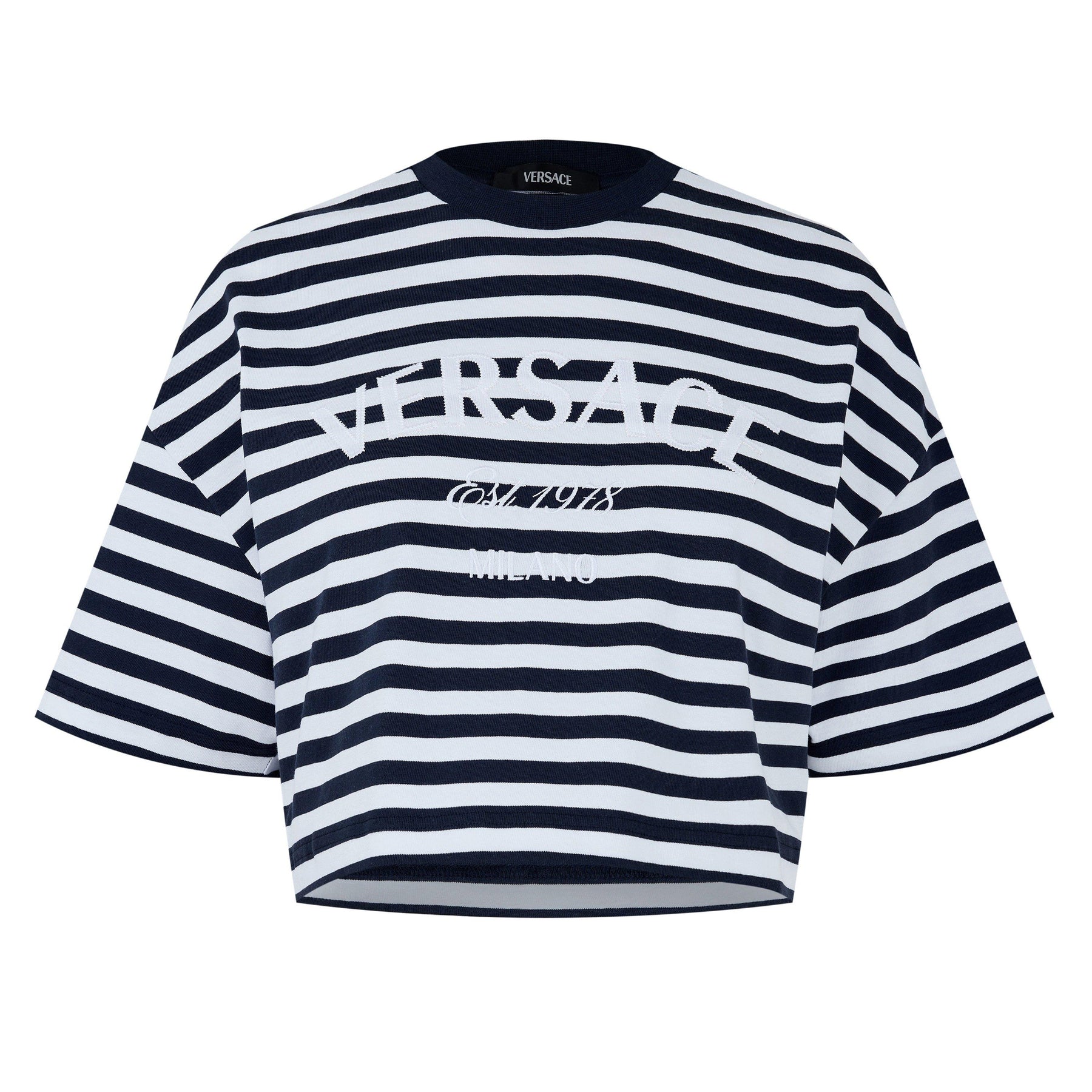 Nautical Striped Milano Crop Top