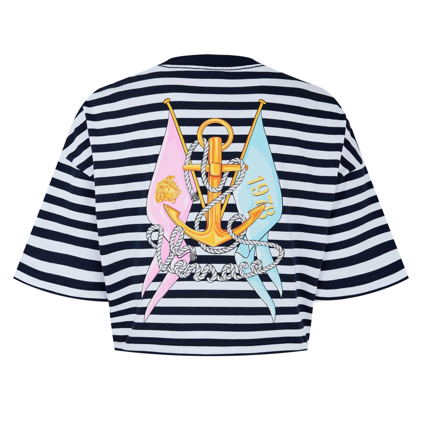 Nautical Striped Milano Crop Top