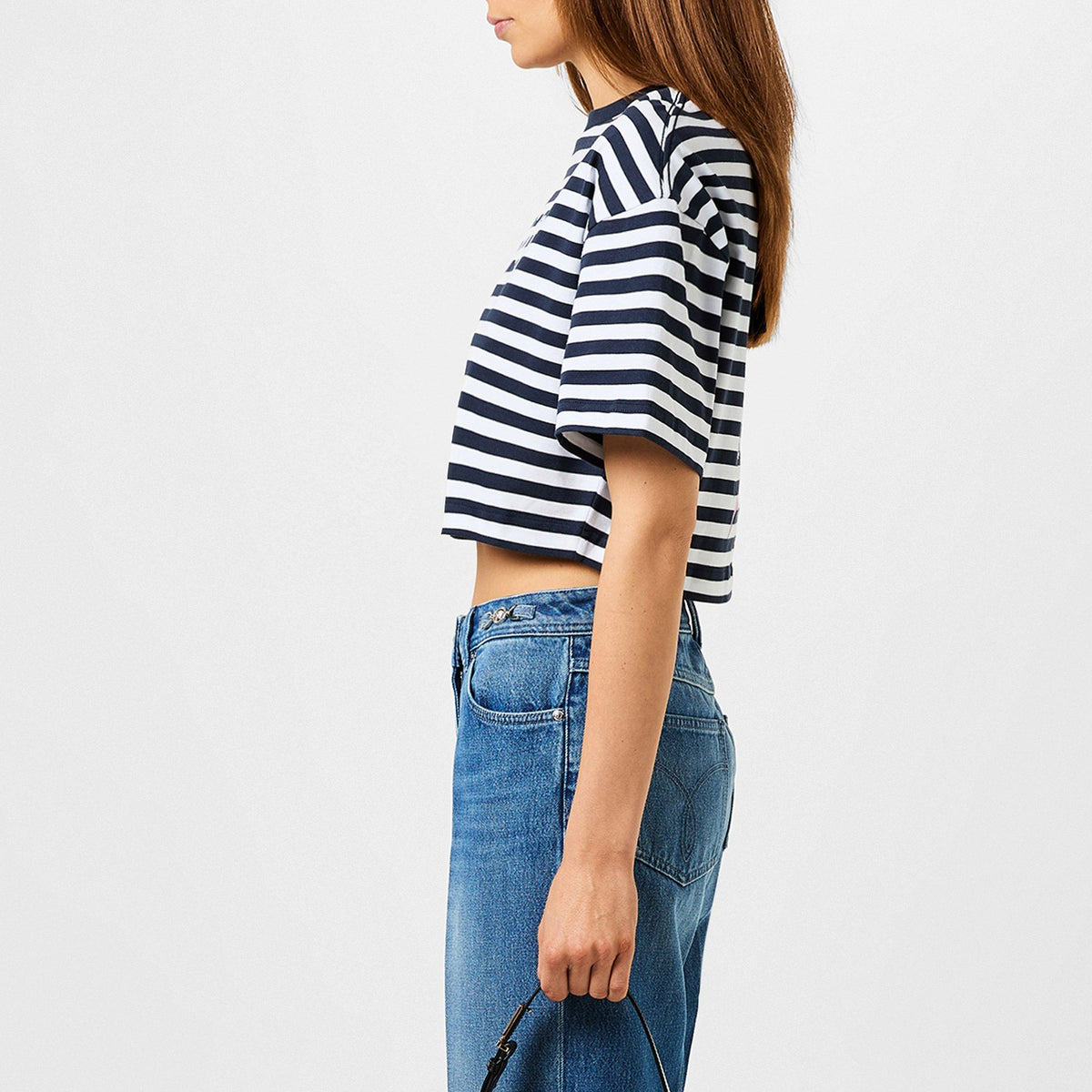 Nautical Striped Milano Crop Top