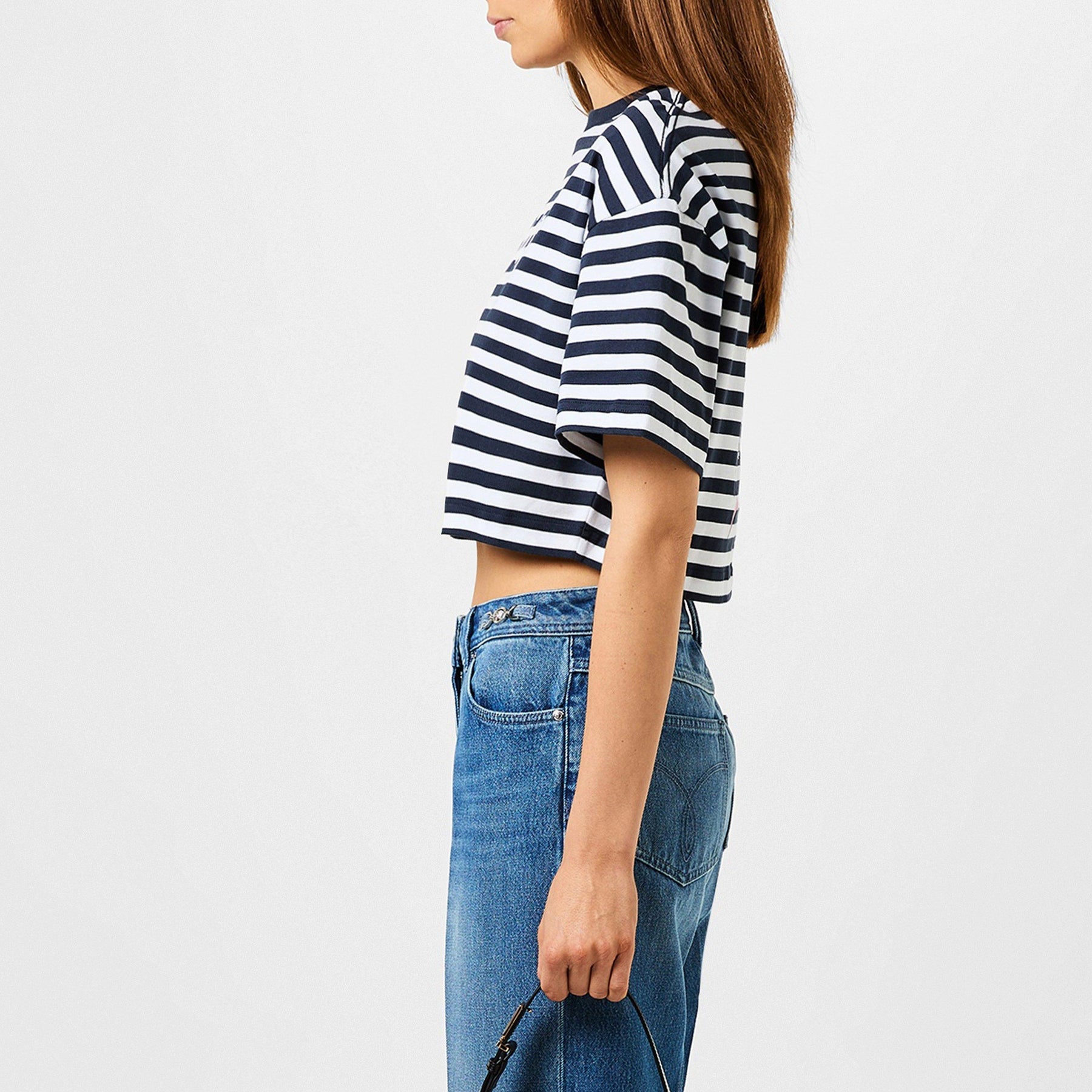 Nautical Striped Milano Crop Top
