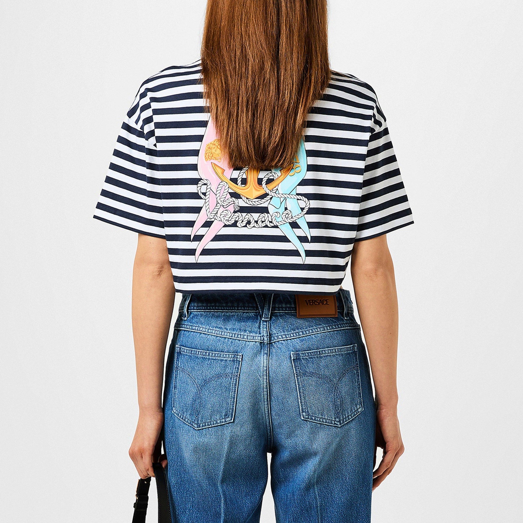 Nautical Striped Milano Crop Top