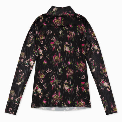High Neck Print Long Sleeve T-Shirt