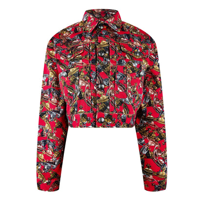 Cropped Marlene Cotton Long Sleeve Denim Jacket