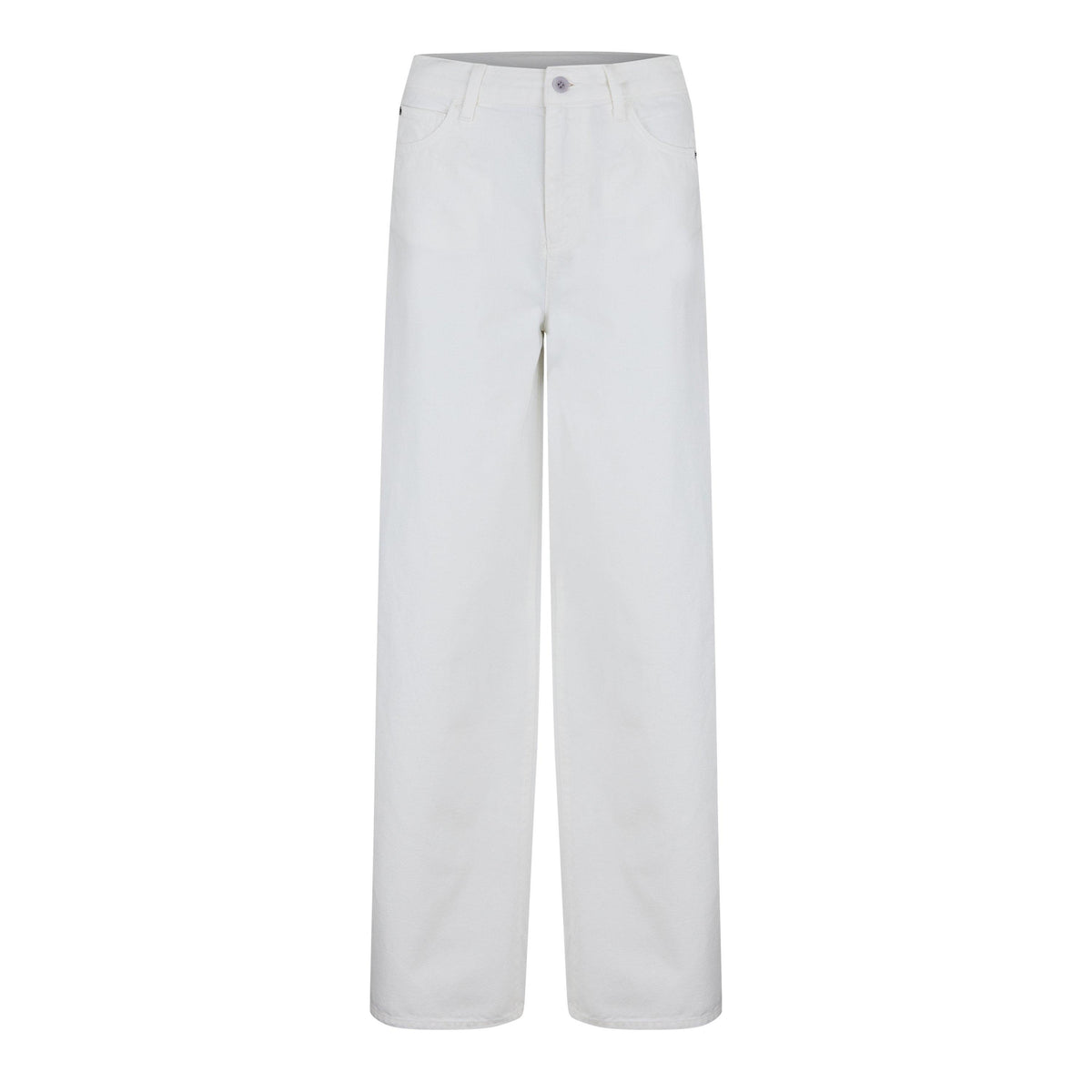 Pocketed Wide Leg Denim Jeans