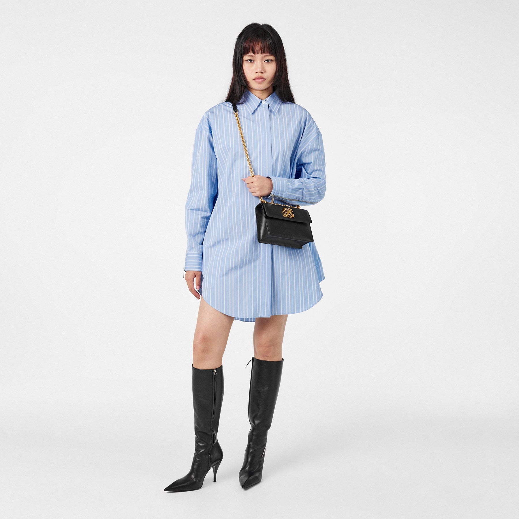 Off Poplin Zip Shirt Ld99