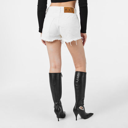 Contrast Stitching Denim Shorts