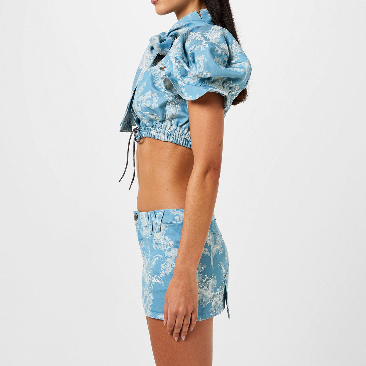 Blue & Off-White  Heart Blouse