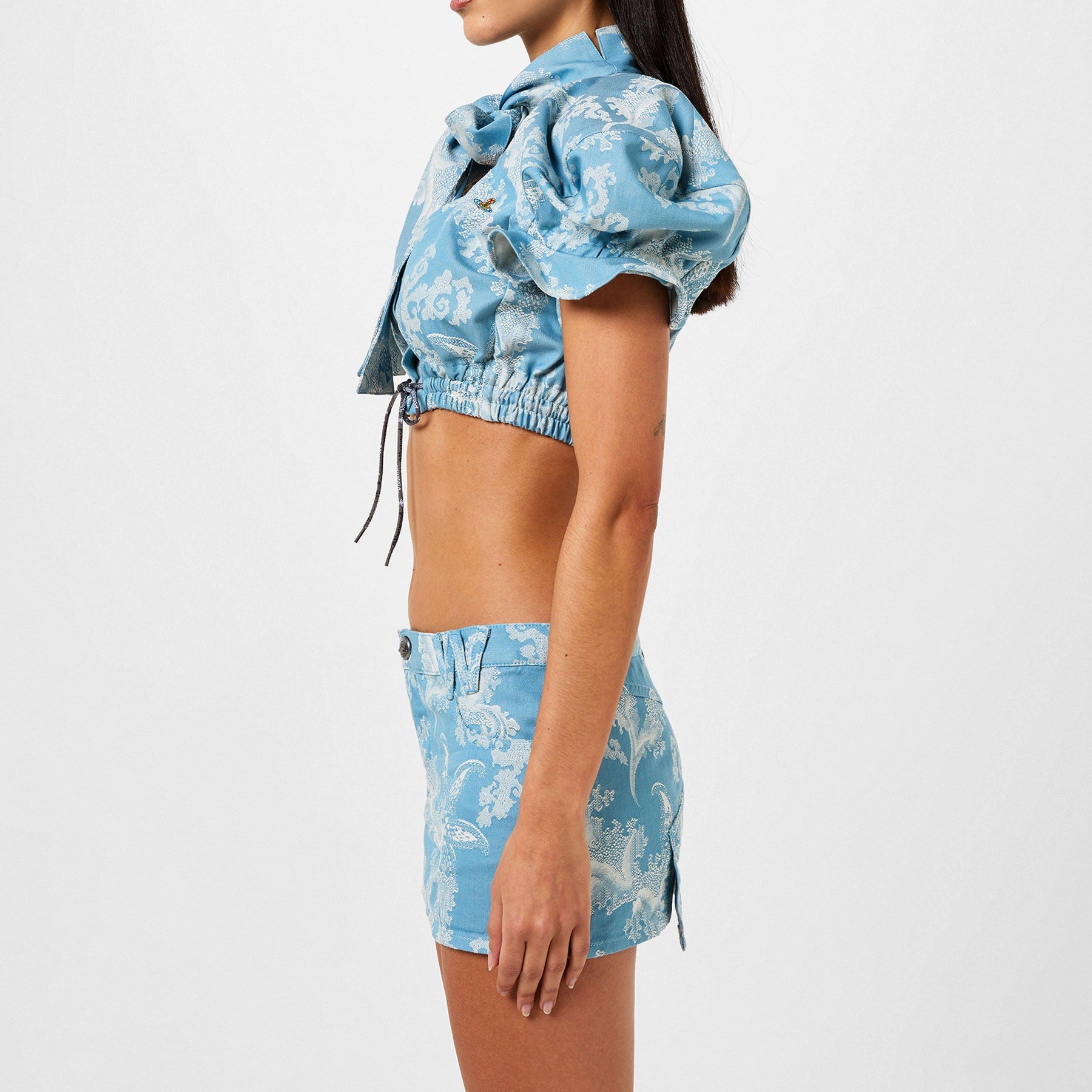 Blue & Off-White  Heart Blouse