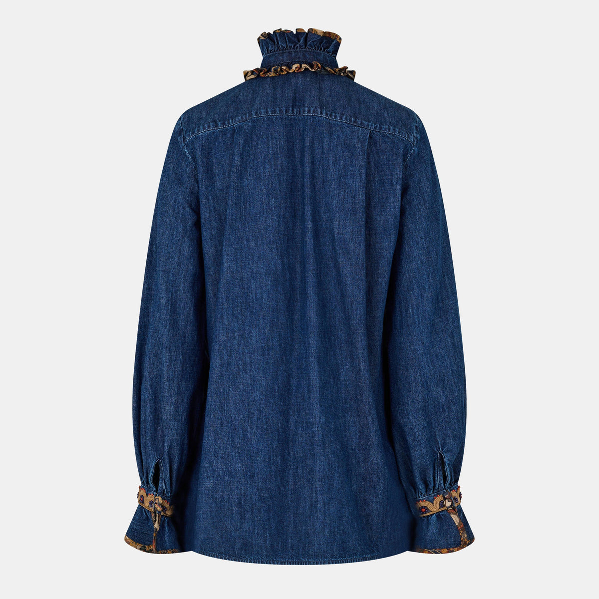 Embroidered Chambray Denim Top
