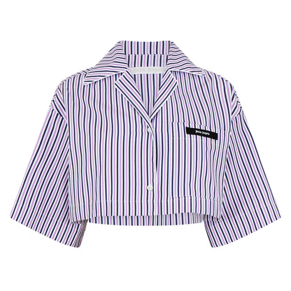 Striped Cropped Shirt