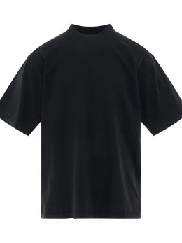 Back Logo Strass Oversized T-Shirt in Black/Silver