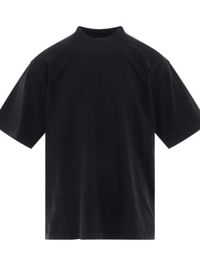Back Logo Strass Oversized T-Shirt in Black/Silver