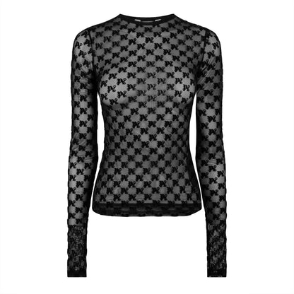 Monogram Tulle Top