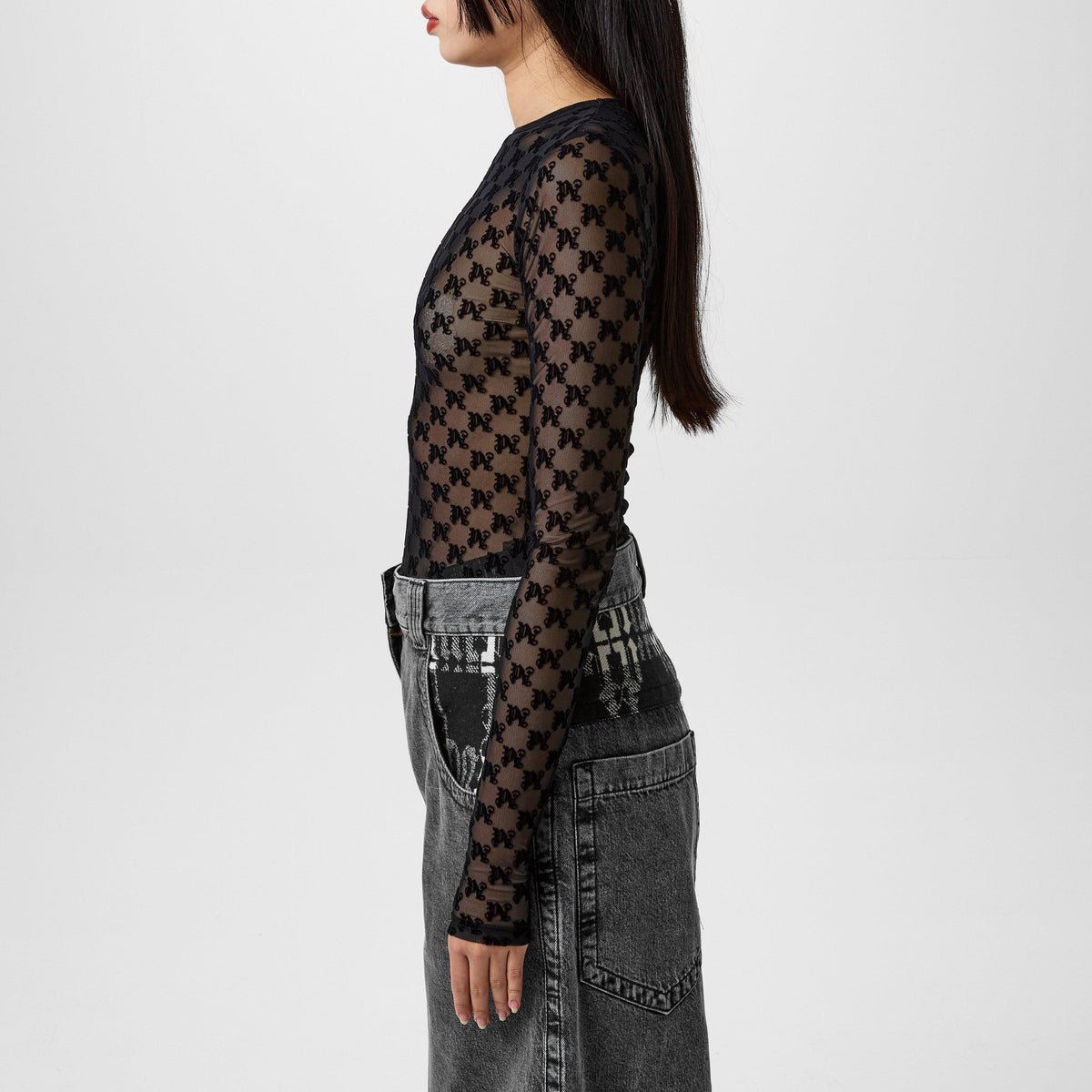 Monogram Tulle Top