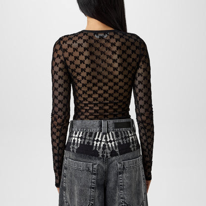 Monogram Tulle Top