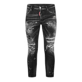 Distressed Paint Splatter Jeans