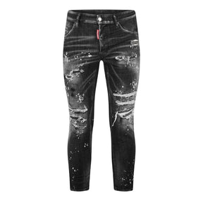 Distressed Paint Splatter Jeans