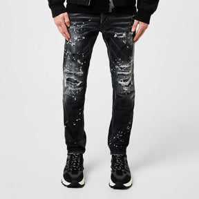 Distressed Paint Splatter Jeans