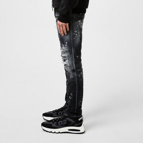 Distressed Paint Splatter Jeans