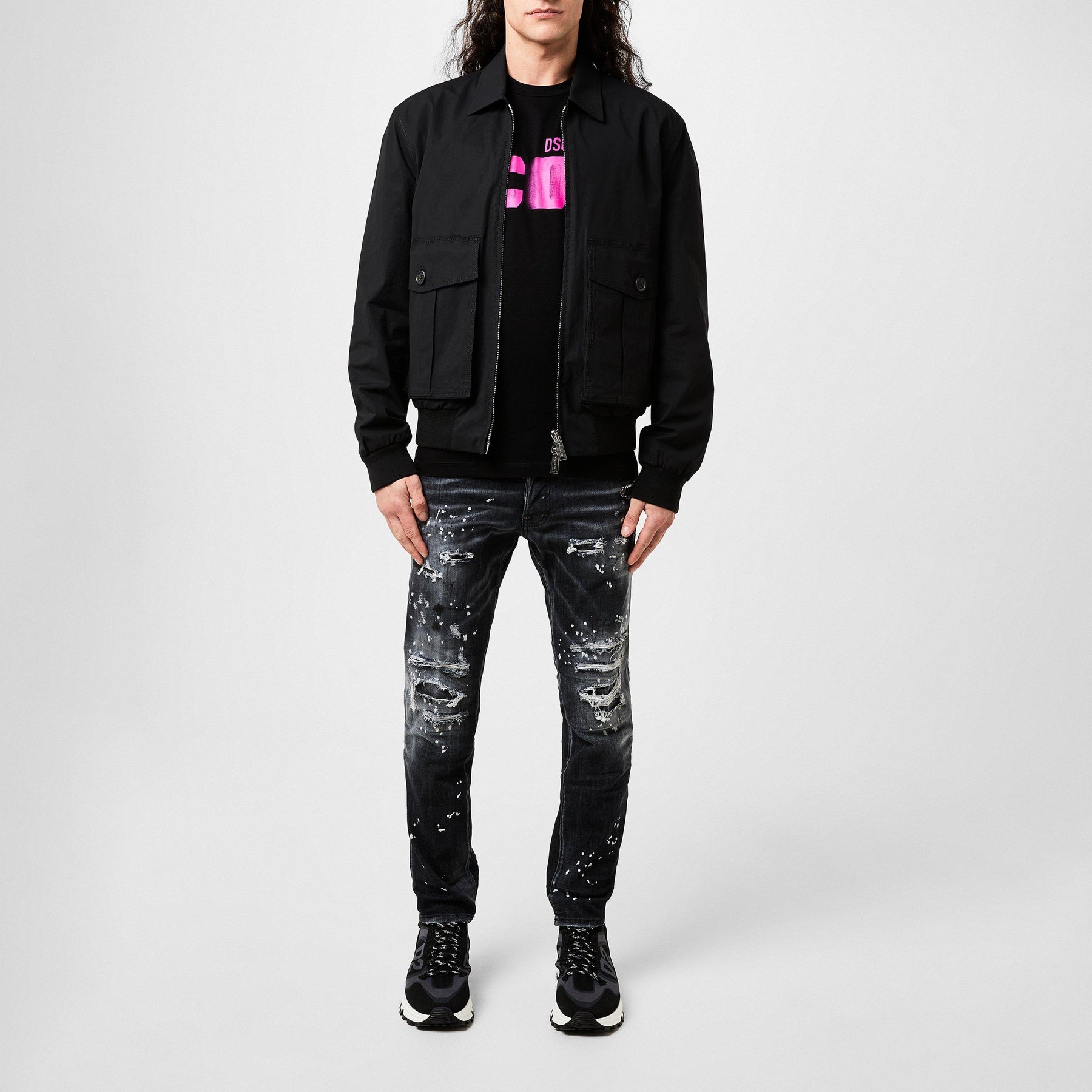 Distressed Paint Splatter Jeans