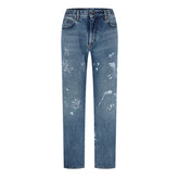 Distressed Diag Jeans