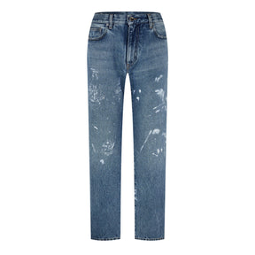 Distressed Diag Jeans
