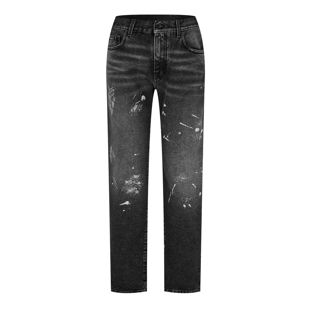 Distressed Diag Jeans