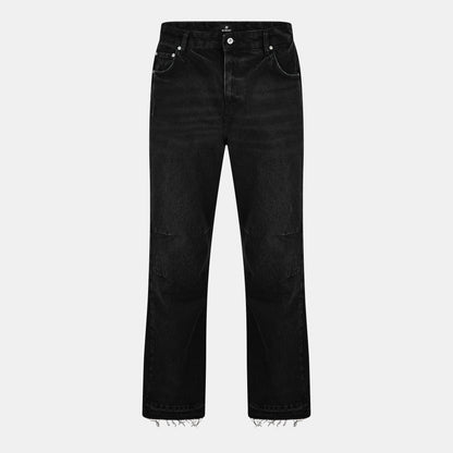 Hem Denim Straight Leg Jeans